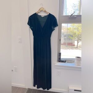 Green Velvet Maxi Dress Brand New